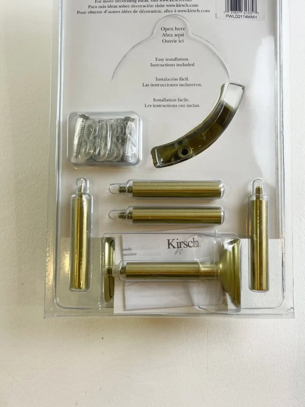 Kirsch Medallion Holdbacks Satin Brass Pair K32